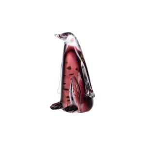 Pingouin 12 cm rouge en verre