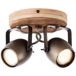 Plafonnier en bois 2 spots