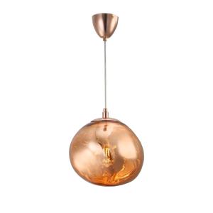 Plafonnier en verre métallisé rose, E27 Ø28 cm