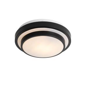 Plafonnier extérieur noir et blanc 25 cm IP44