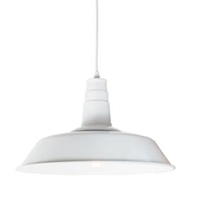 Plafonnier industriel métal blanc E27 Ø36 cm