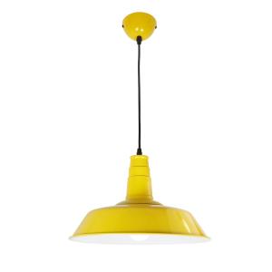 Plafonnier industriel métal jaune  E27 Ø36 cm