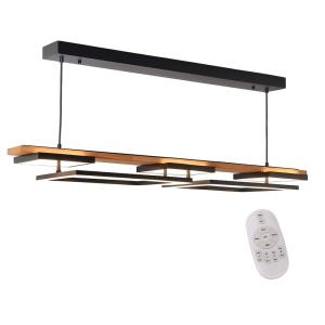 Plafonnier LED linéaire en bois 60W, 5 lumières, dimmable 1…