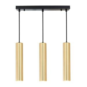 Plafonnier linéaire 3 lumières tubes 30 cm, GU10, doré 43cm…