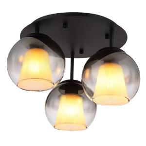 Plafonnier métal noir mat, 28,5cm