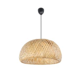 Plafonnier minimaliste en osier et bambou noir  E27 Ø48 cm