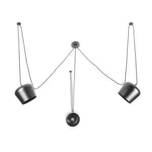 Plafonnier moderne métal gris, 3 lumières, E27 16x18cm