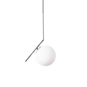 Plafonnier nordique chromé boule en verre, E27  Ø18 cm