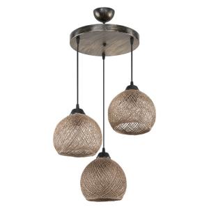 plafonnier suspension luminaire å27 marron d40x75cm