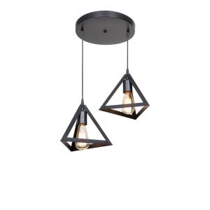 plafonnier suspension luminaire deux lumières abat jour noi…