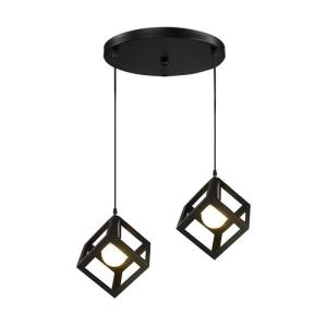 plafonnier suspension luminaire deux lumières métal noir 48…