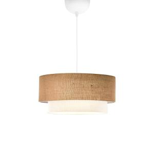 plafonnier suspension luminaire en jute et tissu beige 30x1…