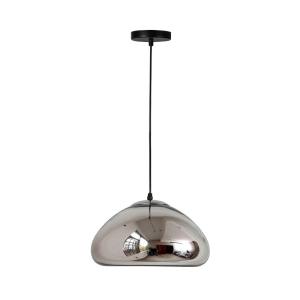 plafonnier suspension luminaire métal argenté 30x16,5 cm