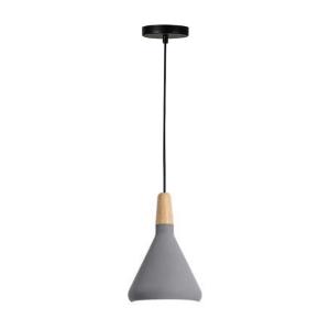 plafonnier suspension luminaire métal gris 18x27 cm