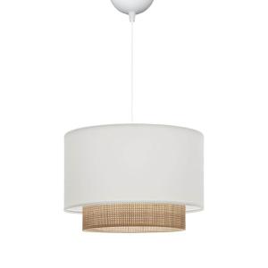 plafonnier suspension luminaire tissu blanc 30x20 cm