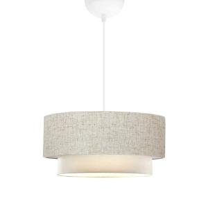 plafonnier suspension luminaire tissu gris 30x15cm