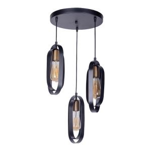 plafonnier suspension luminaire trois lumières noir métal 3…