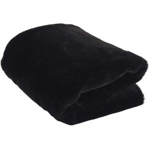 Plaid 120x150 cm en tissu imitation fourrure noir