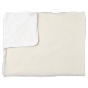 Plaid  120x150cm tissu bouclette crème et sherpa