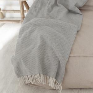 Plaid 70% Coton Gris 130x170 cm