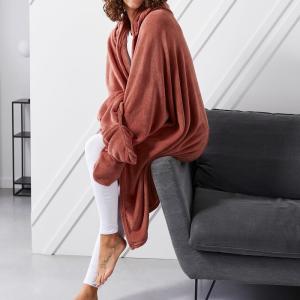 Plaid à capuche uni  165x115 cm Rouge