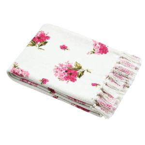 Plaid à motifs roses coton rose 150 x 125