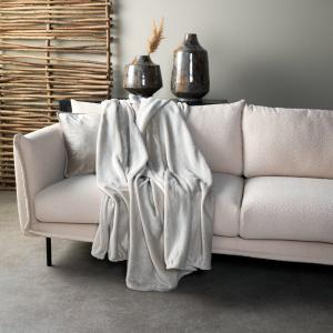 Plaid Beige 200x220 cm Couleur unie