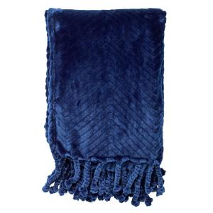 Plaid bleu fleece 140x180 cm avec motif