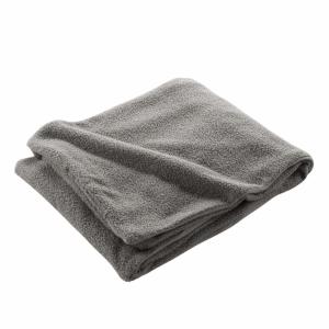 Plaid bouclette unie  gris 125x150 cm