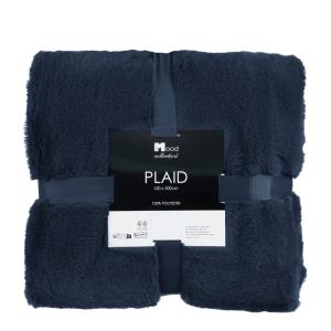 Plaid Bronte Bleu foncé Polyester H2