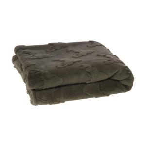 Plaid Cerf kaki 170x130 cm vert en tissu