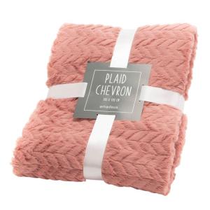 Plaid Chevron  130x170 rose en polyester