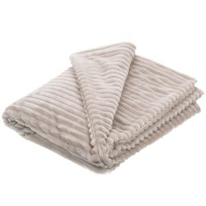 Plaid    clair 130x170 cm gris en polyester
