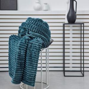 Plaid cotelé uni  150x200 cm Bleu