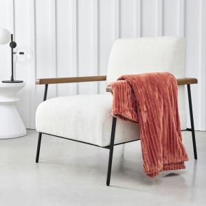 Plaid cotelé uni  150x200 cm Rouge