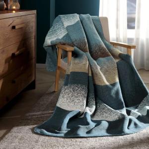 Plaid  coton & autres fibres bleu 150x200 cm