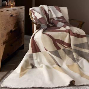 Plaid  coton & autres fibres bordeaux 150x200 cm