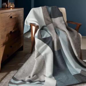 Plaid  coton & autres fibres gris 150x200 cm