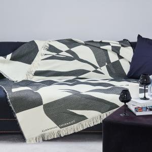 Plaid  coton & autres fibres noir 140X170