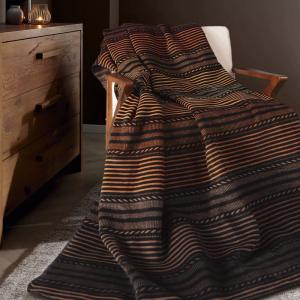 Plaid  coton & autres fibres orange 150x200 cm