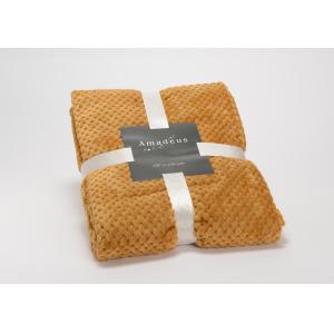 Plaid damier 130x170 camel jaune en polyester