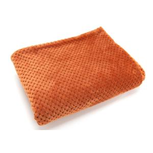 Plaid Damier Terracotta 130x170 marron en polyester