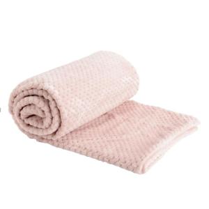 Plaid Damier vieux  130x170 cm rose en polyester