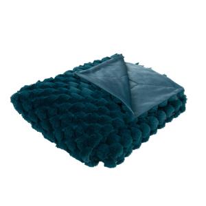Plaid Diana  130x170 cm bleu en polyester