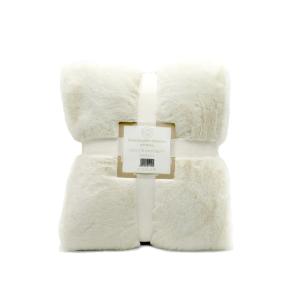 Plaid doublé imitation ''Lapin'' Cocoon off white 130x170cm