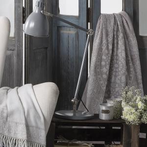 Plaid en coton beige 130x170