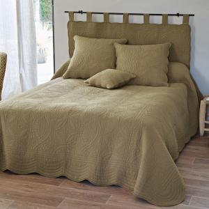 Plaid en coton beige ficelle 150x150cm