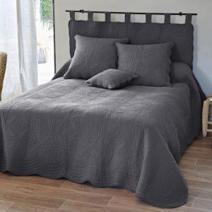 Plaid en coton gris foncé 150x150cm