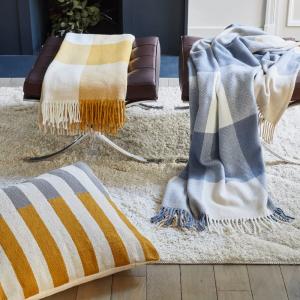 Plaid en coton jaune 127x200 cm