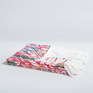 Plaid en coton motif floral imprimé multicolore 130x170